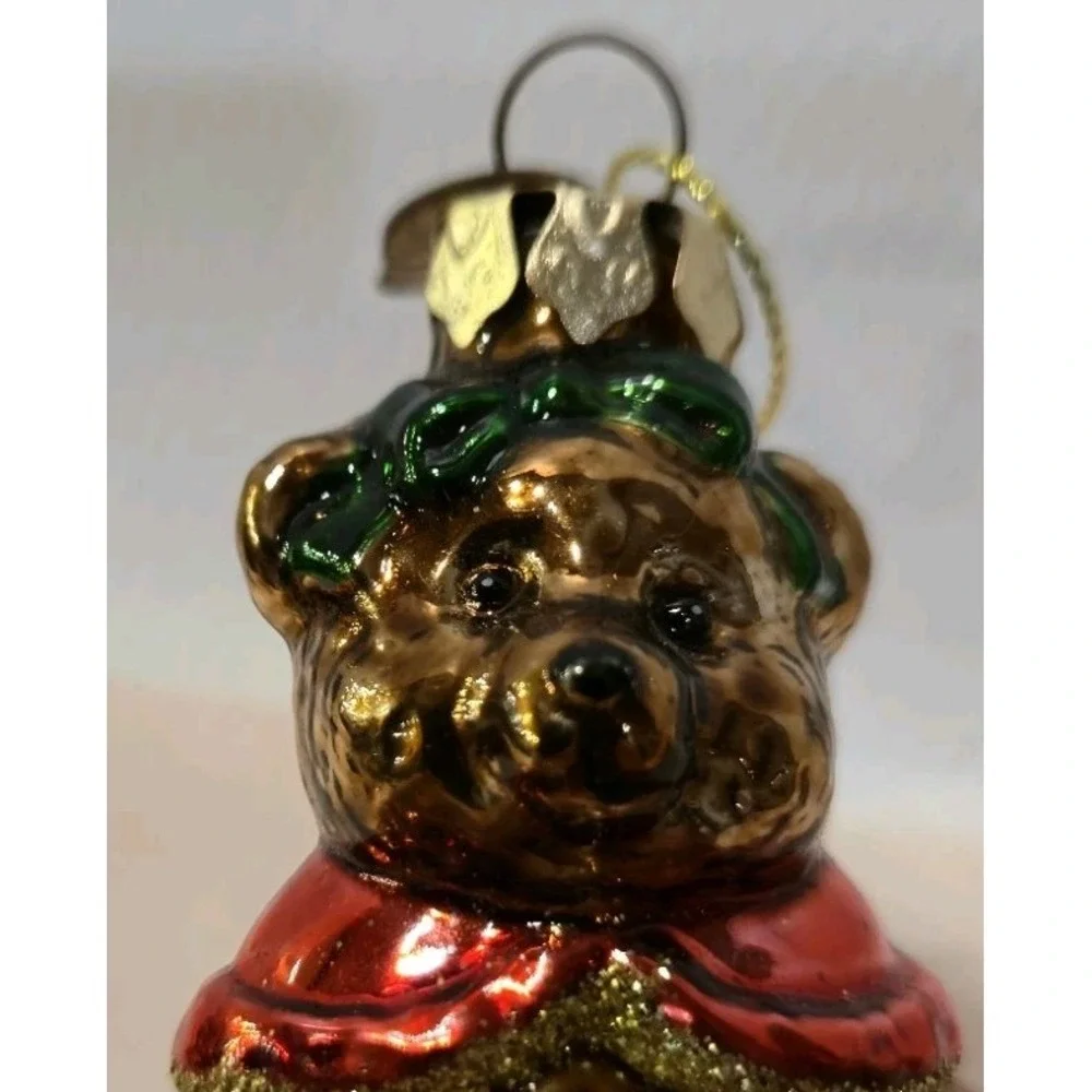 Thomas Pacconi Classics Teddy Bear Bunny Blown Glass Christmas Ornament Vintage